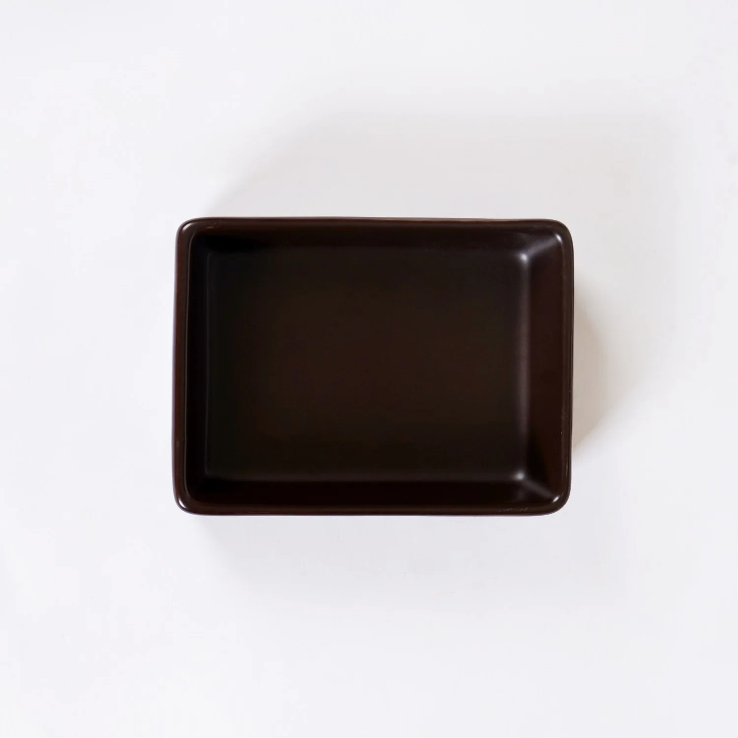 Matte Brown Rectangular Ceramic Dessert Dish Set Of 6 - Image 6