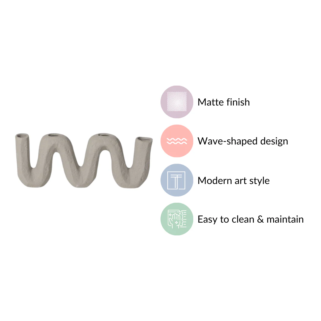 Matte Organic Chevron Vase - Image 5