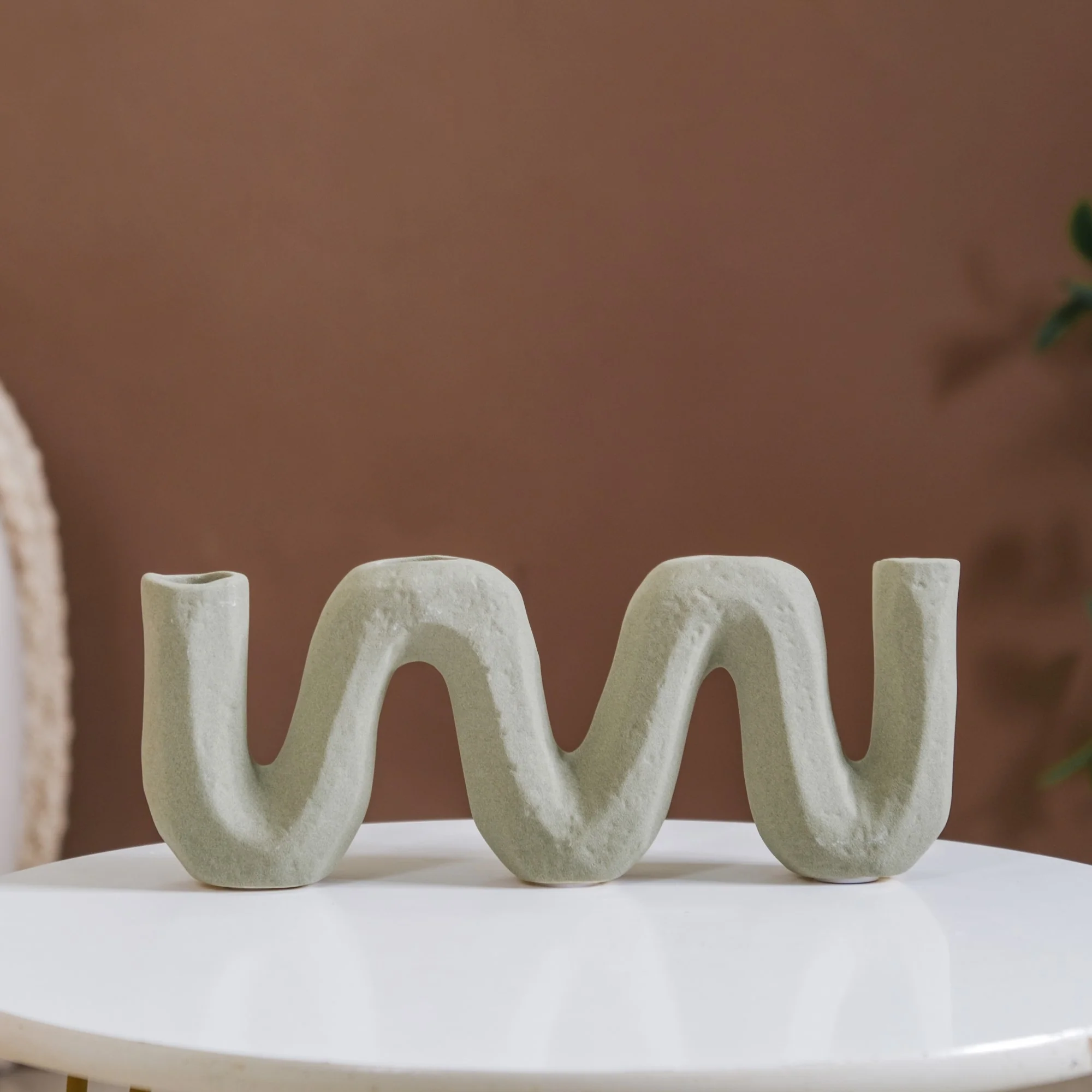 Matte Organic Chevron Vase - Image 6