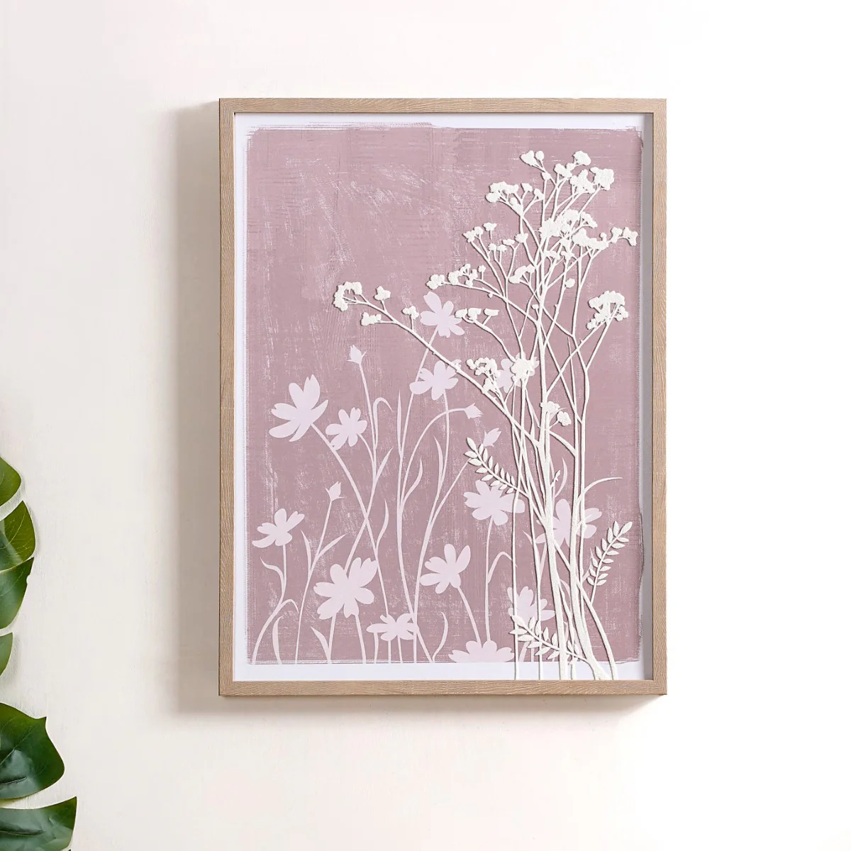 Mauve Emboss Print Wall Art Set Of 2 23x17 Inch - Image 4