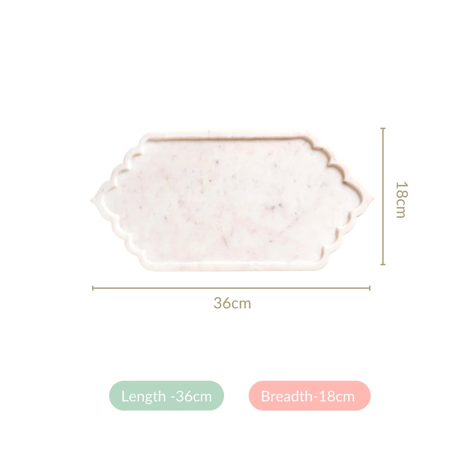 Mehrab Design Natural Marble Serving Platter 14 Inch - Image 4