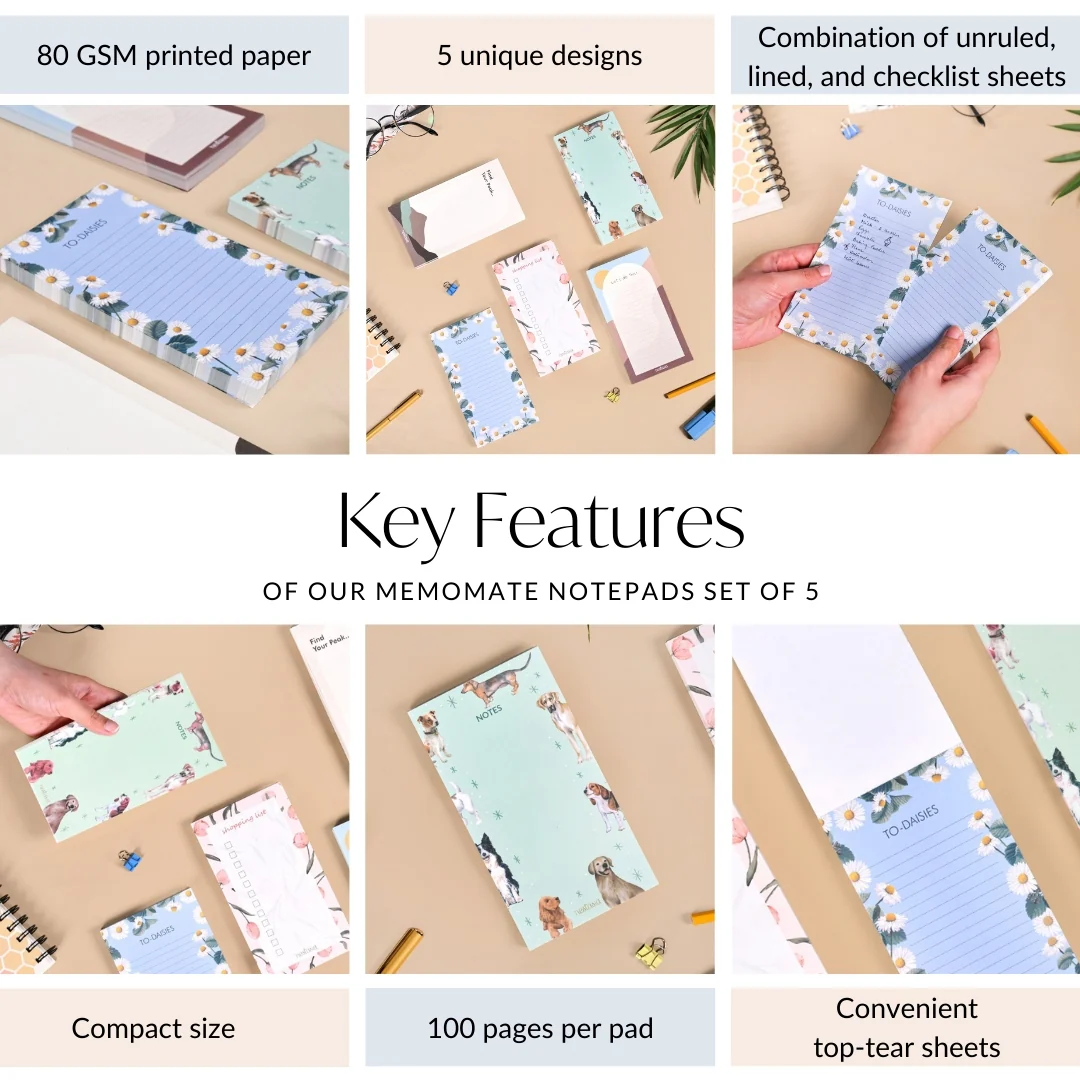MemoMate Notepads With Tear Off Sheets Set Of 5 - Image 5