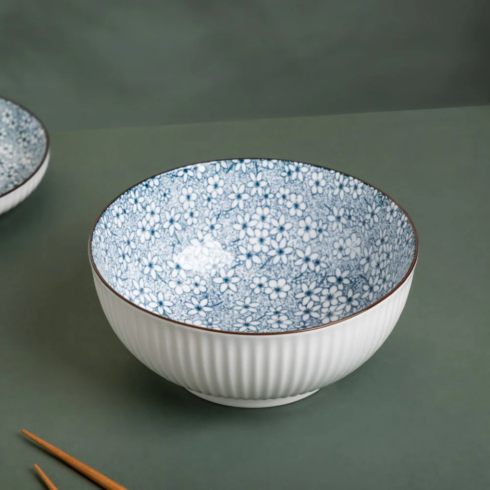 Meraki Floral Ceramic Serving Bowl 800 ml - Image 6