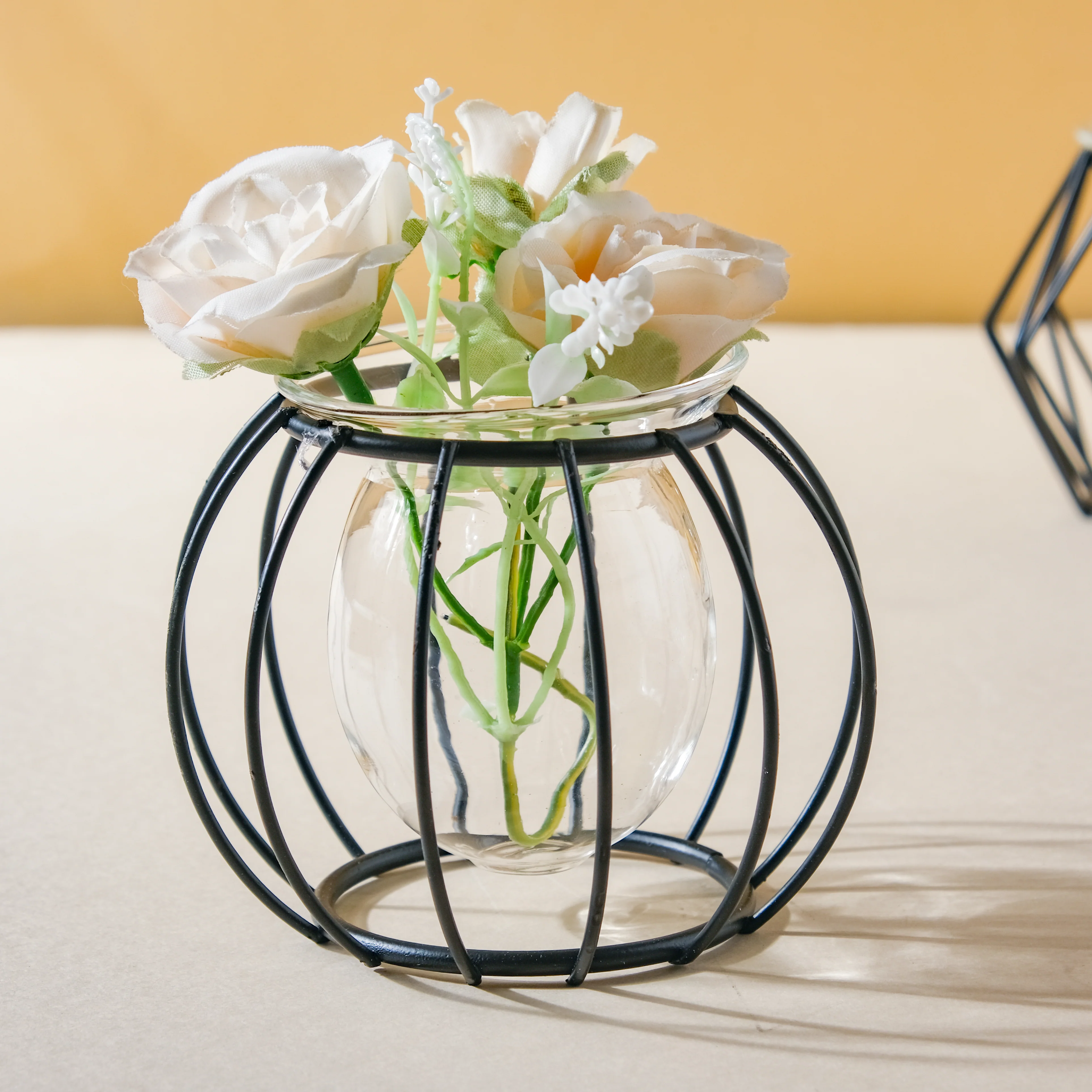 Metal and Glass Planter - Black - Image 8