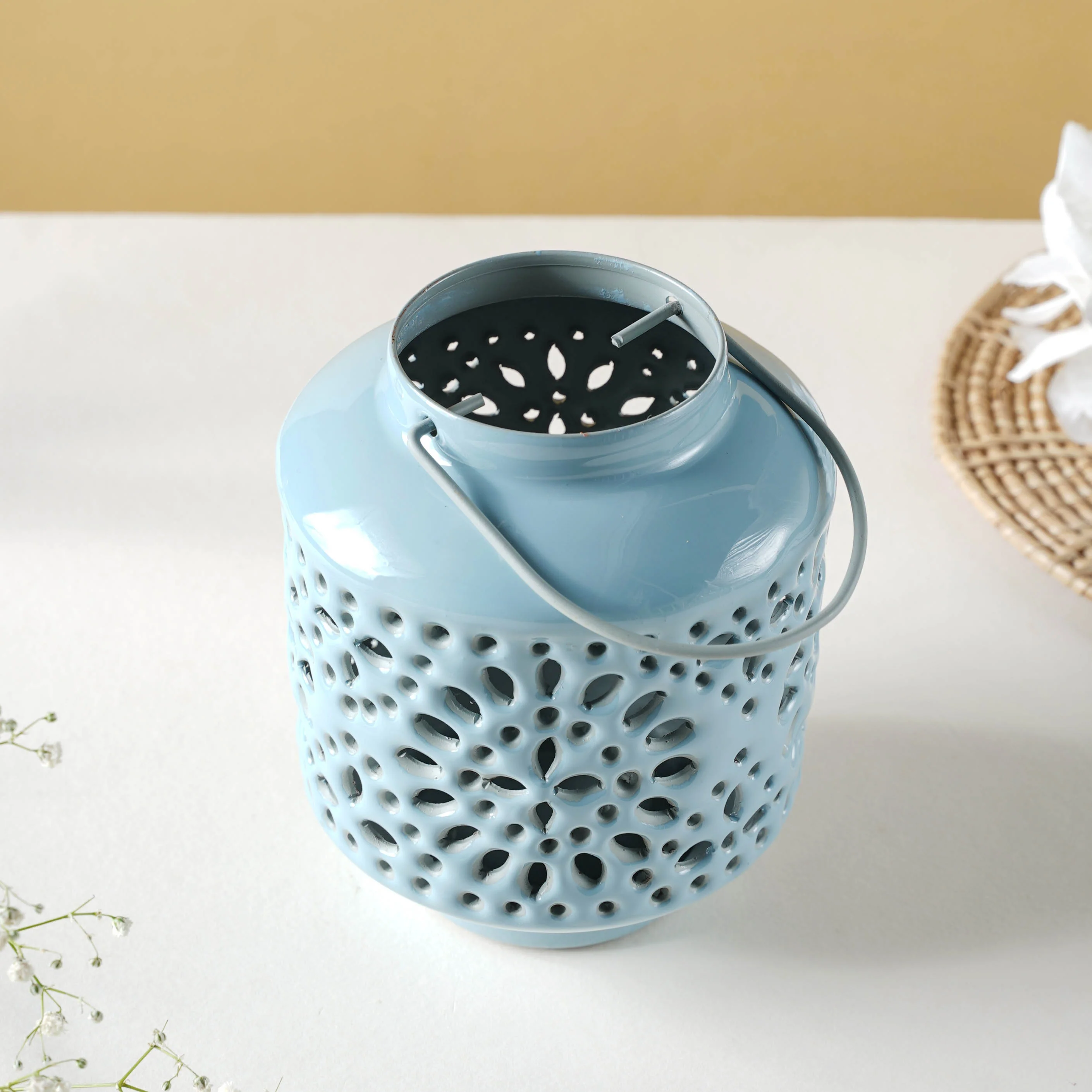 Metal Lantern Blue - Image 4