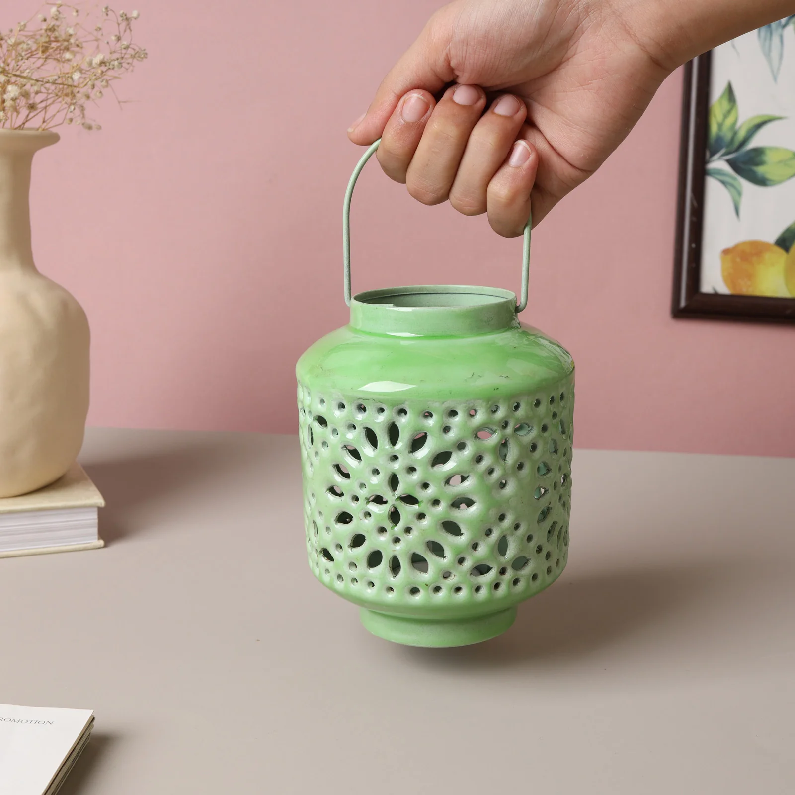 Metal Lantern Green - Image 3