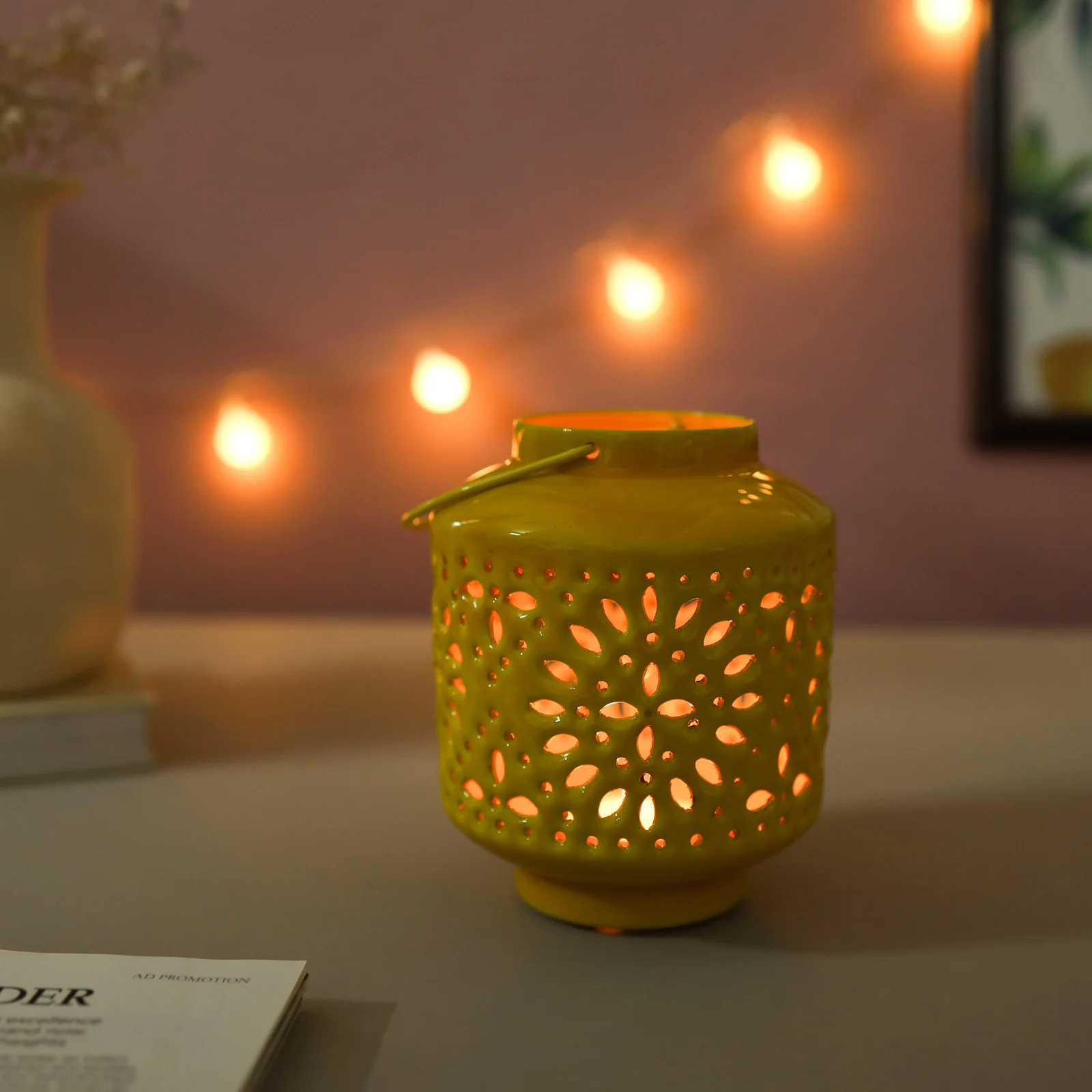 Metal Lantern Yellow - Image 4