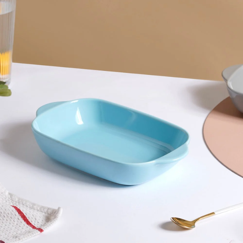 Microwave Oven Baking Dish Light Blue 8.5 Inch