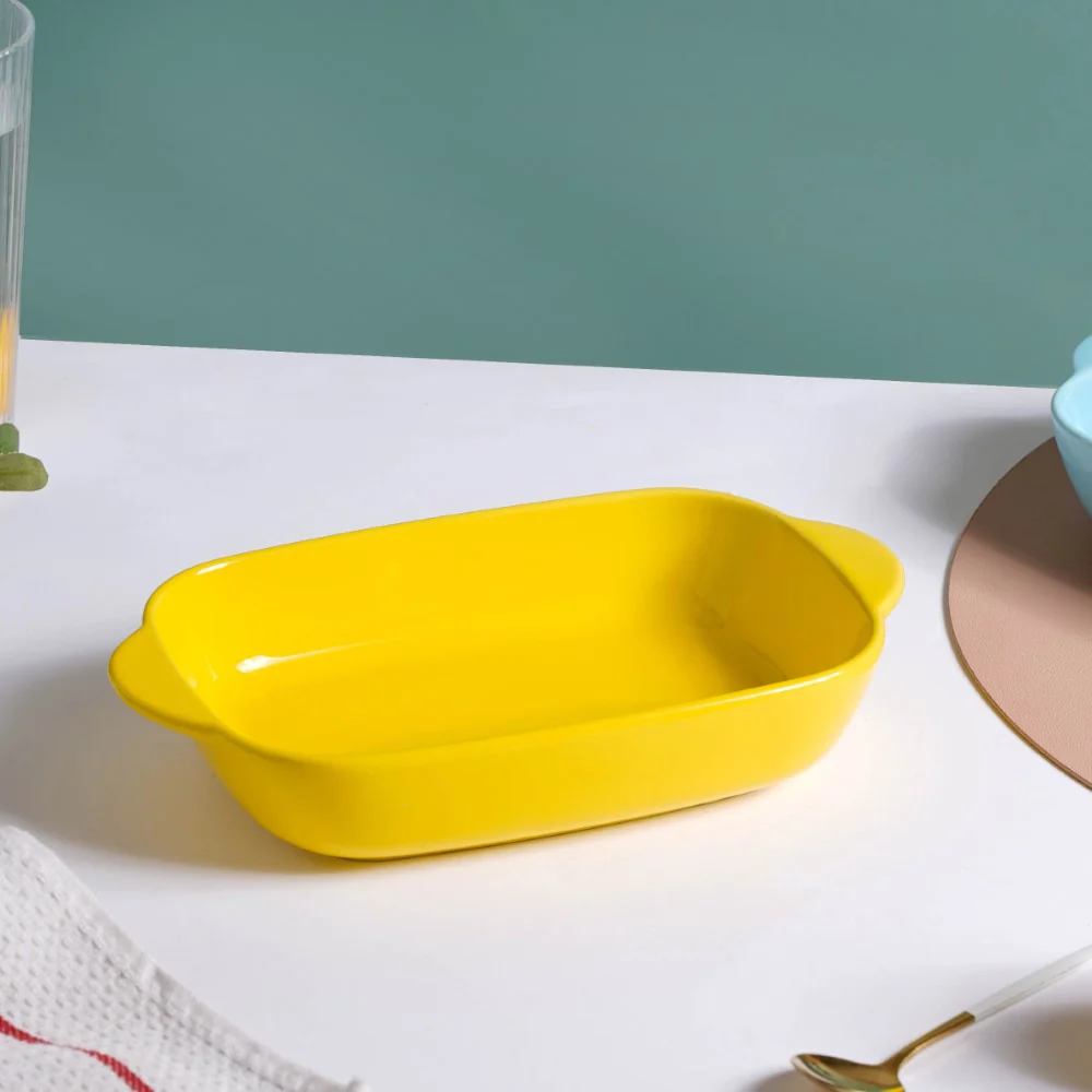 Microwave Oven Baking Dish Yellow 8.5 Inch - Image 7