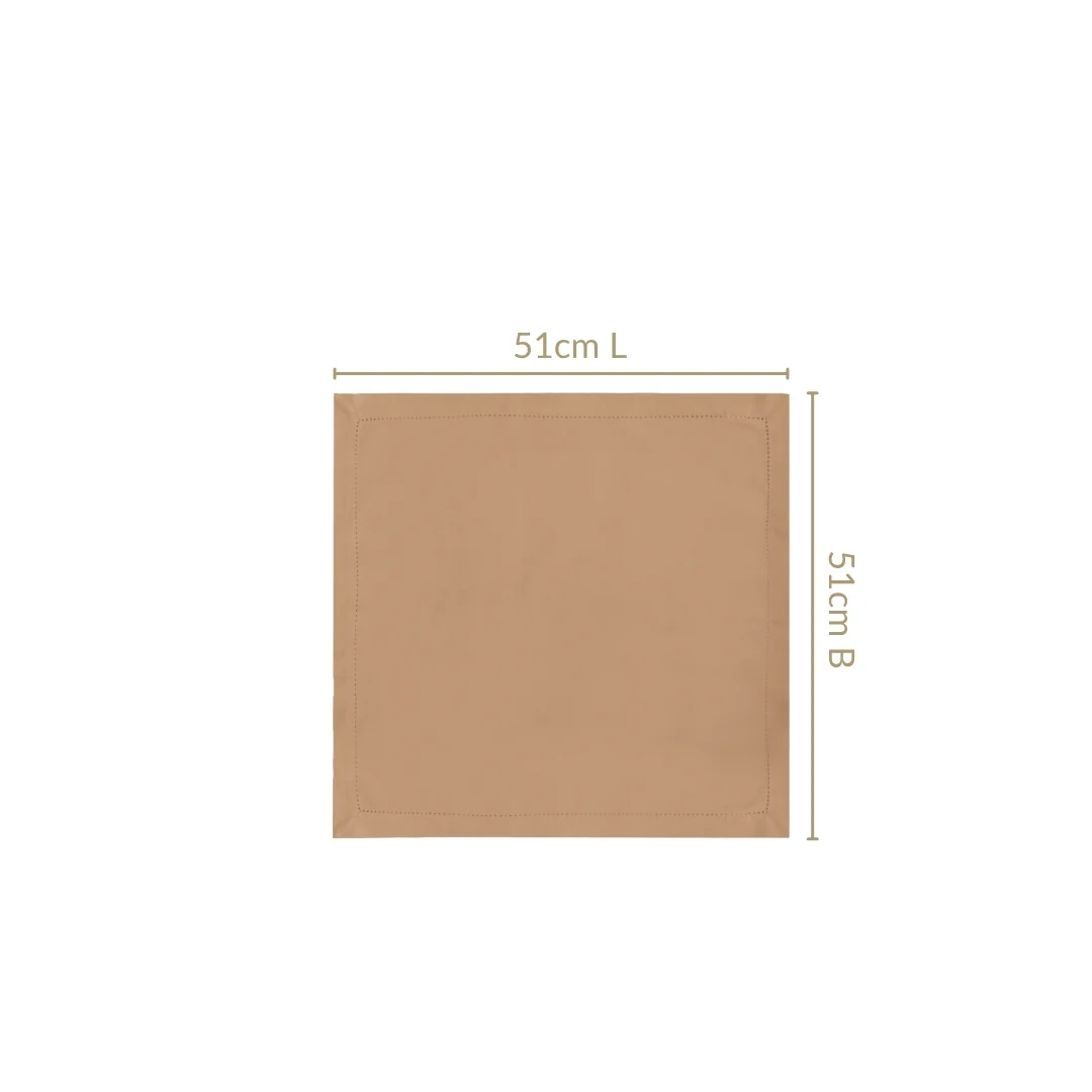 Midori Premium Cotton Hemstitched Dinner Napkins Set Of 6 In Brown - Image 3