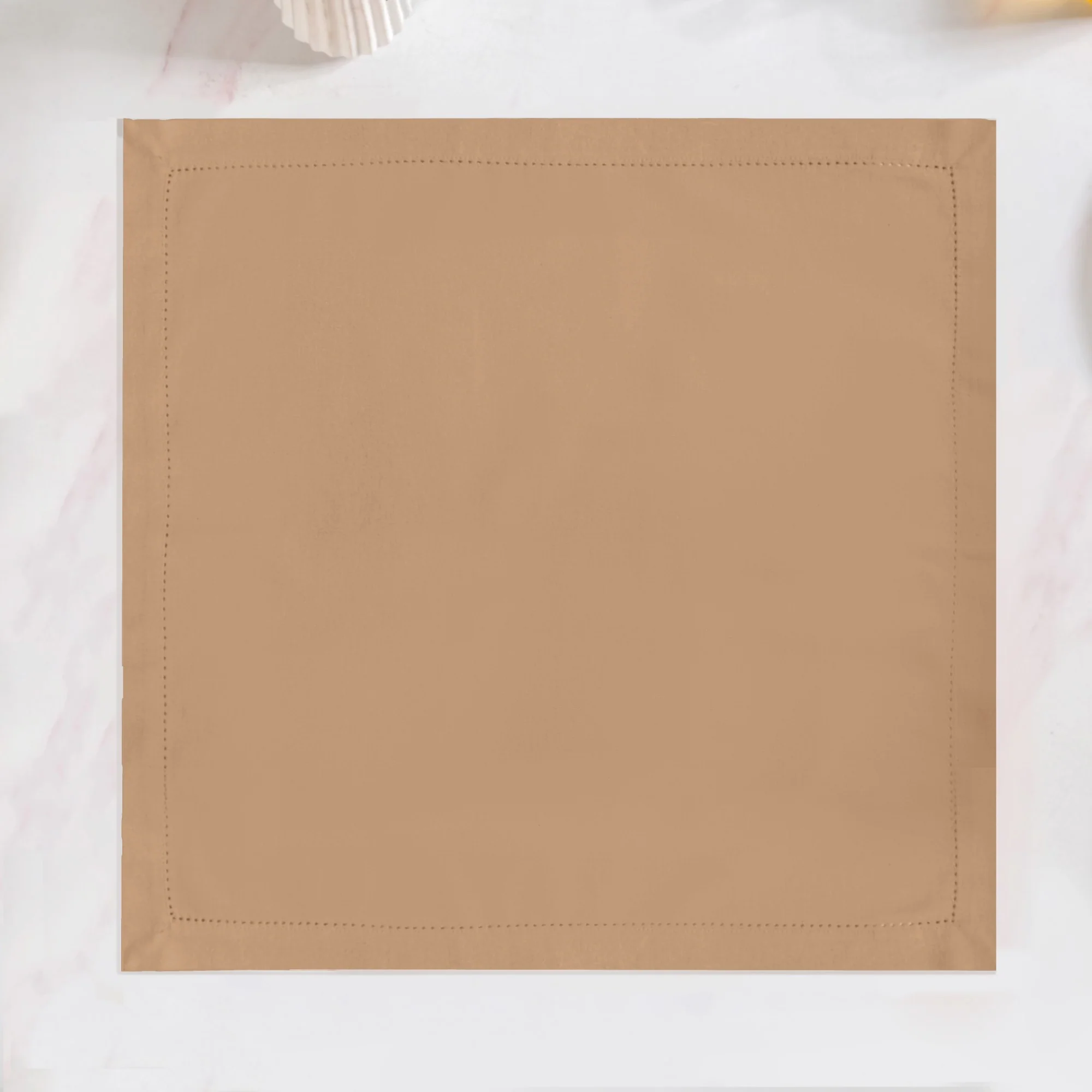 Midori Premium Cotton Hemstitched Dinner Napkins Set Of 6 In Brown - Image 5