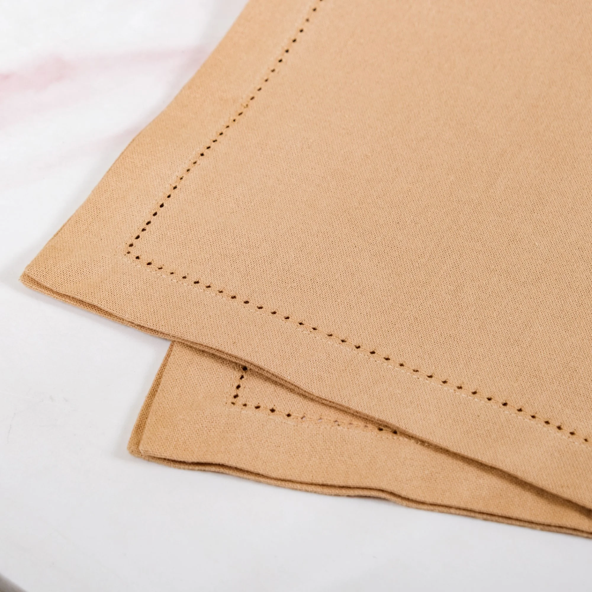 Midori Premium Cotton Hemstitched Dinner Napkins Set Of 6 In Brown - Image 6