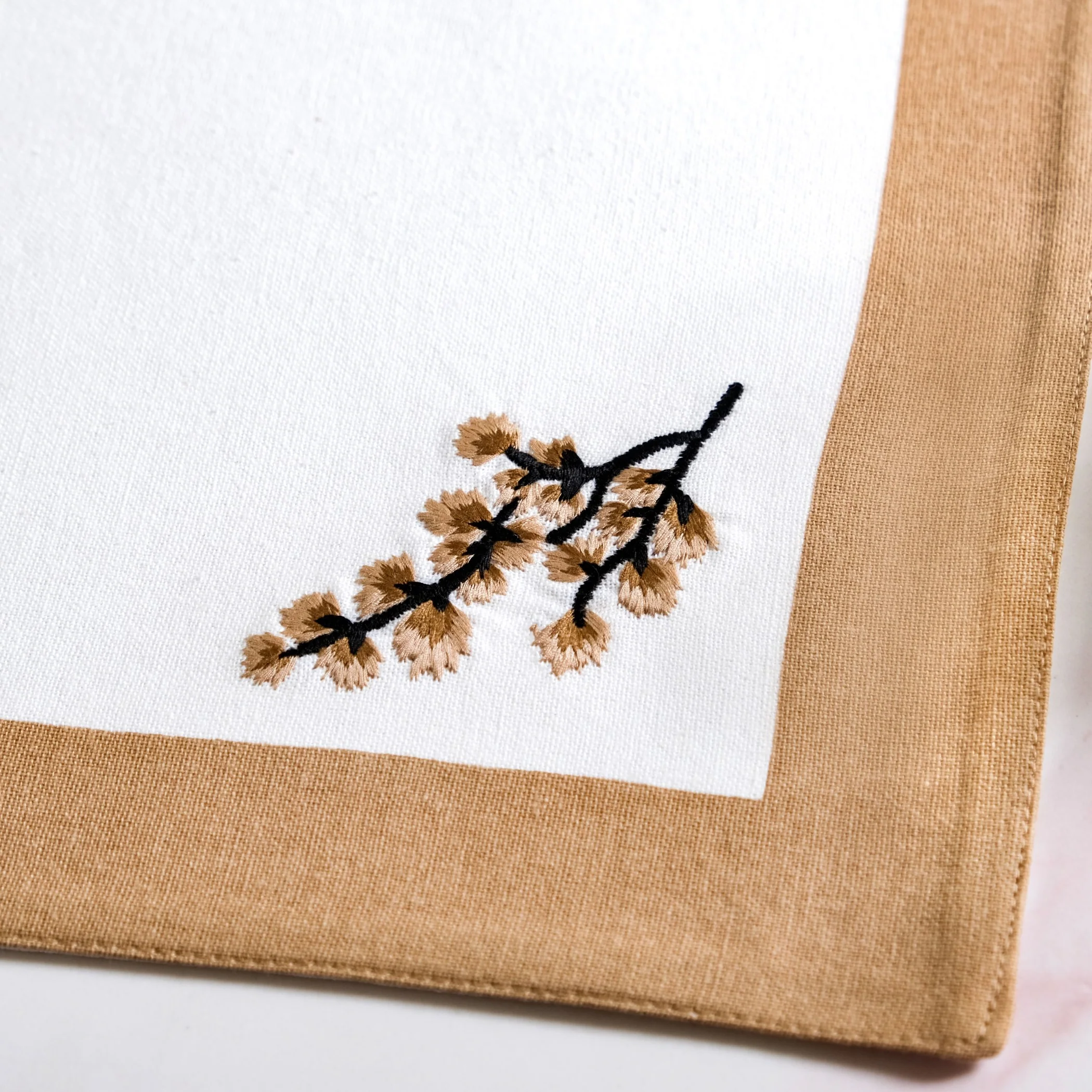 Midori Pure Cotton Table Runner And Placemat Set Of 7 In Brown - Image 9