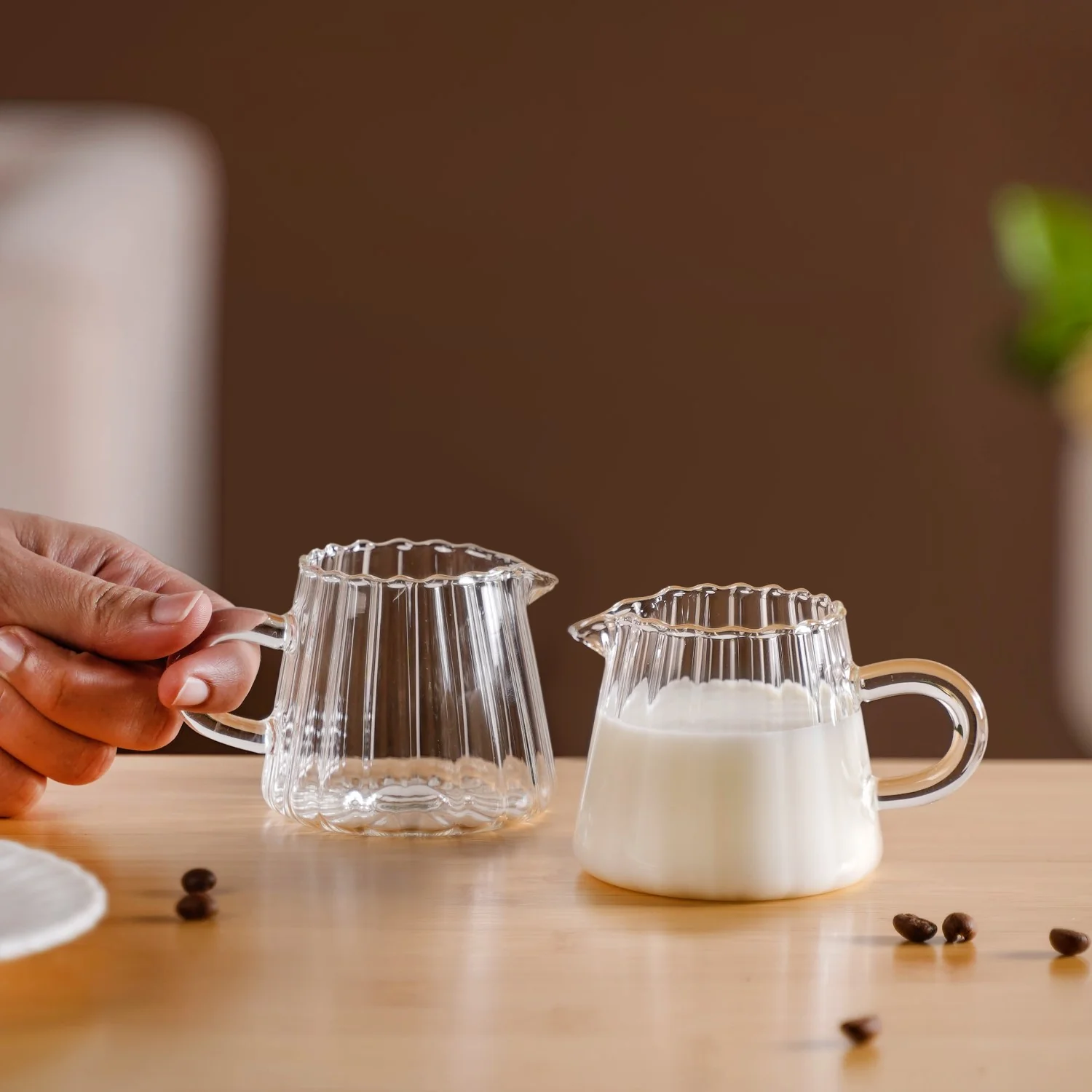 Milk Pot Glass Creamer Jug Set Of 2 120ml - Image 2
