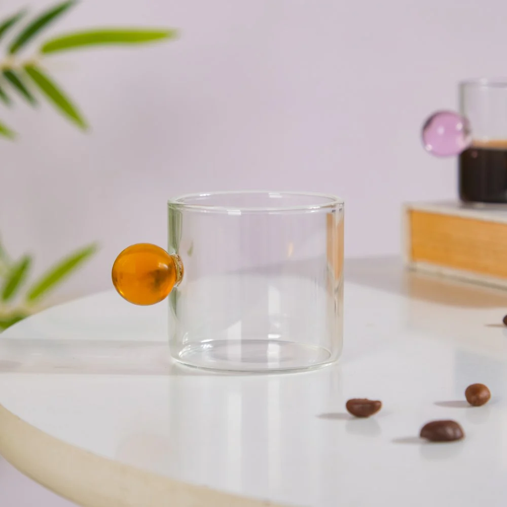 Mini Espresso Shot Glass Cup Amber 70ml - Image 7