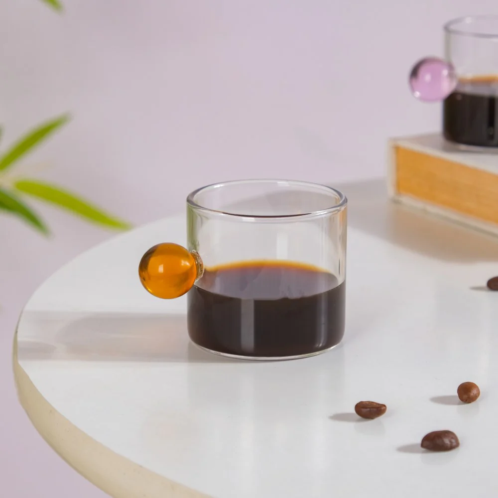 Mini Espresso Shot Glass Cup Amber 70ml - Image 9