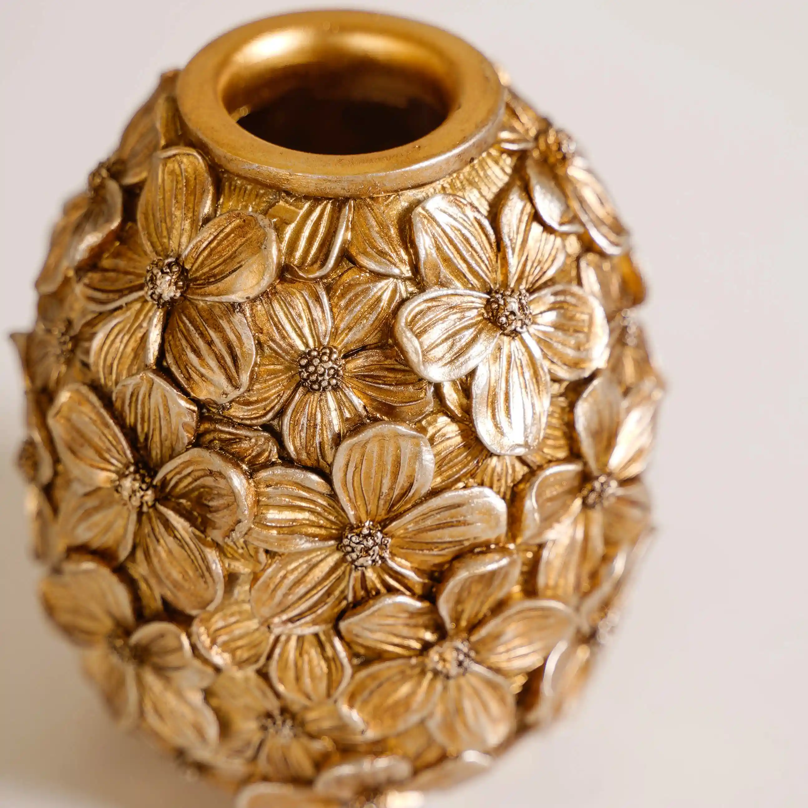 Mini Floral Vase Antique Bronze - Image 3