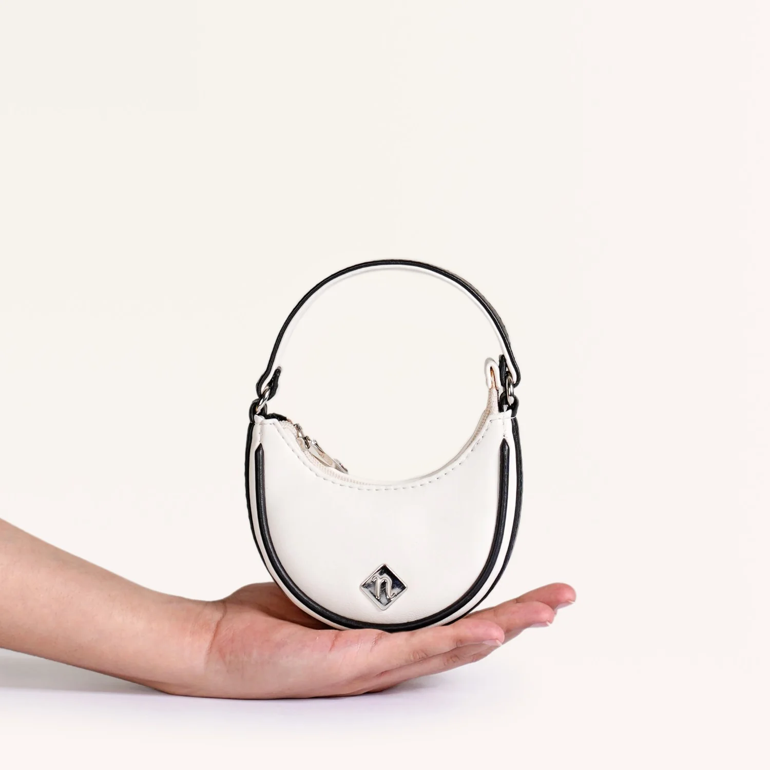 Mini Half Moon Bag White - Image 3