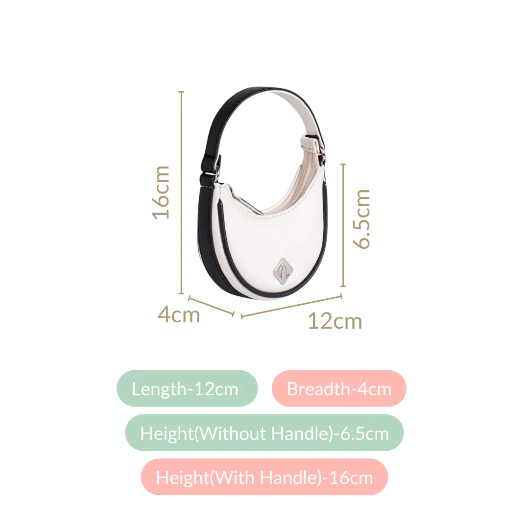 Mini Half Moon Bag White - Image 4