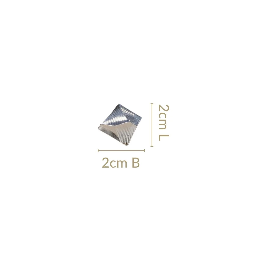 Minimalist Abstract Trapezoid Silver Studs - Image 3