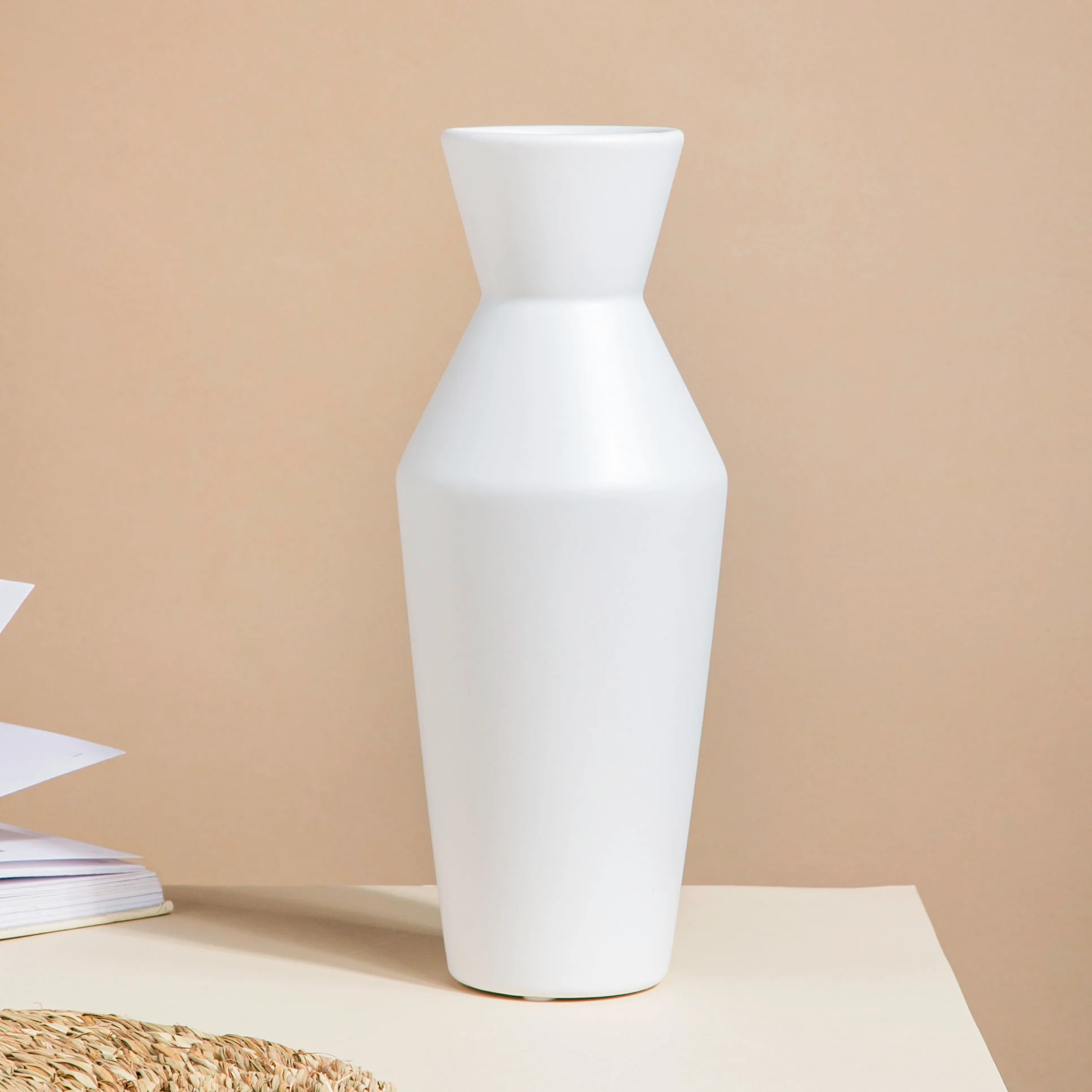 Minimalist Ceramic Vase White - Image 4