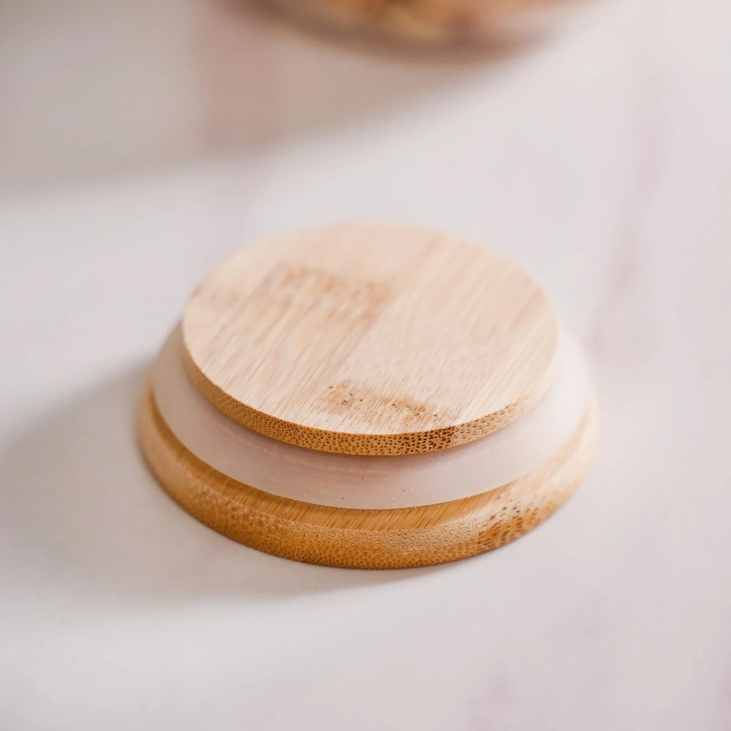 Minimalist Glass Jar With Bamboo Lid Set Of 2 400ml - Image 6