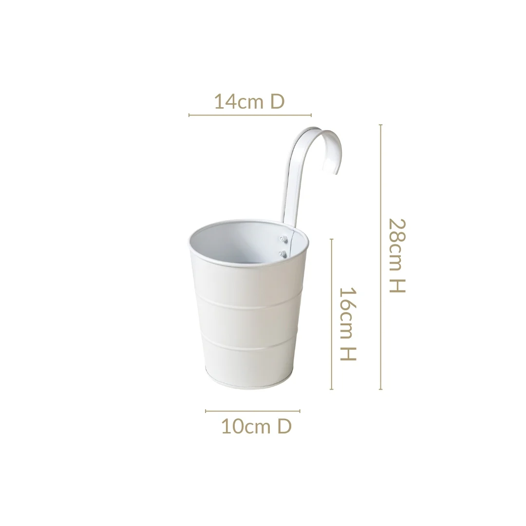 Minimalist Hanging Bucket Planter Set Of 3 Ivory - Image 4