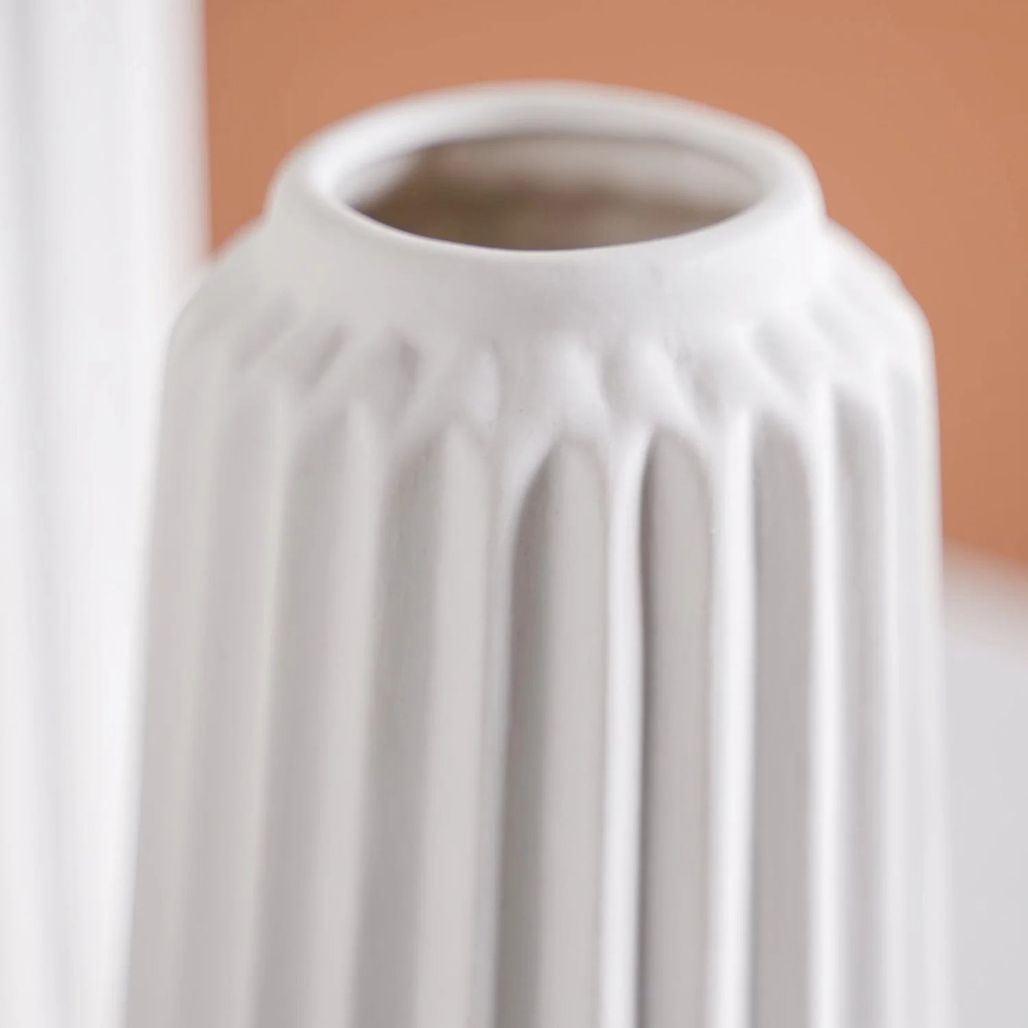 Minimalist Matte White Flower Vase Set Of 3 - Image 7