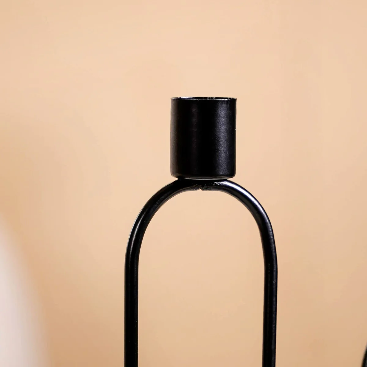 Minimalist Metal Taper Candle Holder Set of 2 Black - Image 6