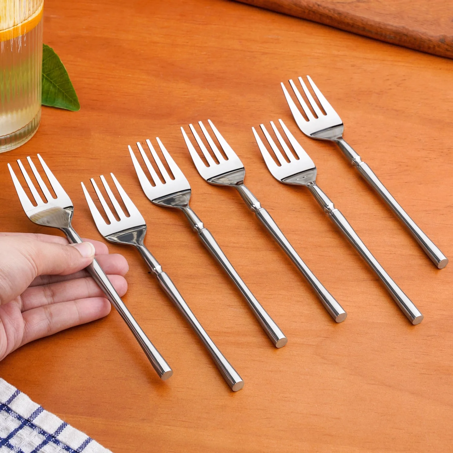 Minimalist Stainless Steel Fork Set Of 6 - Image 2