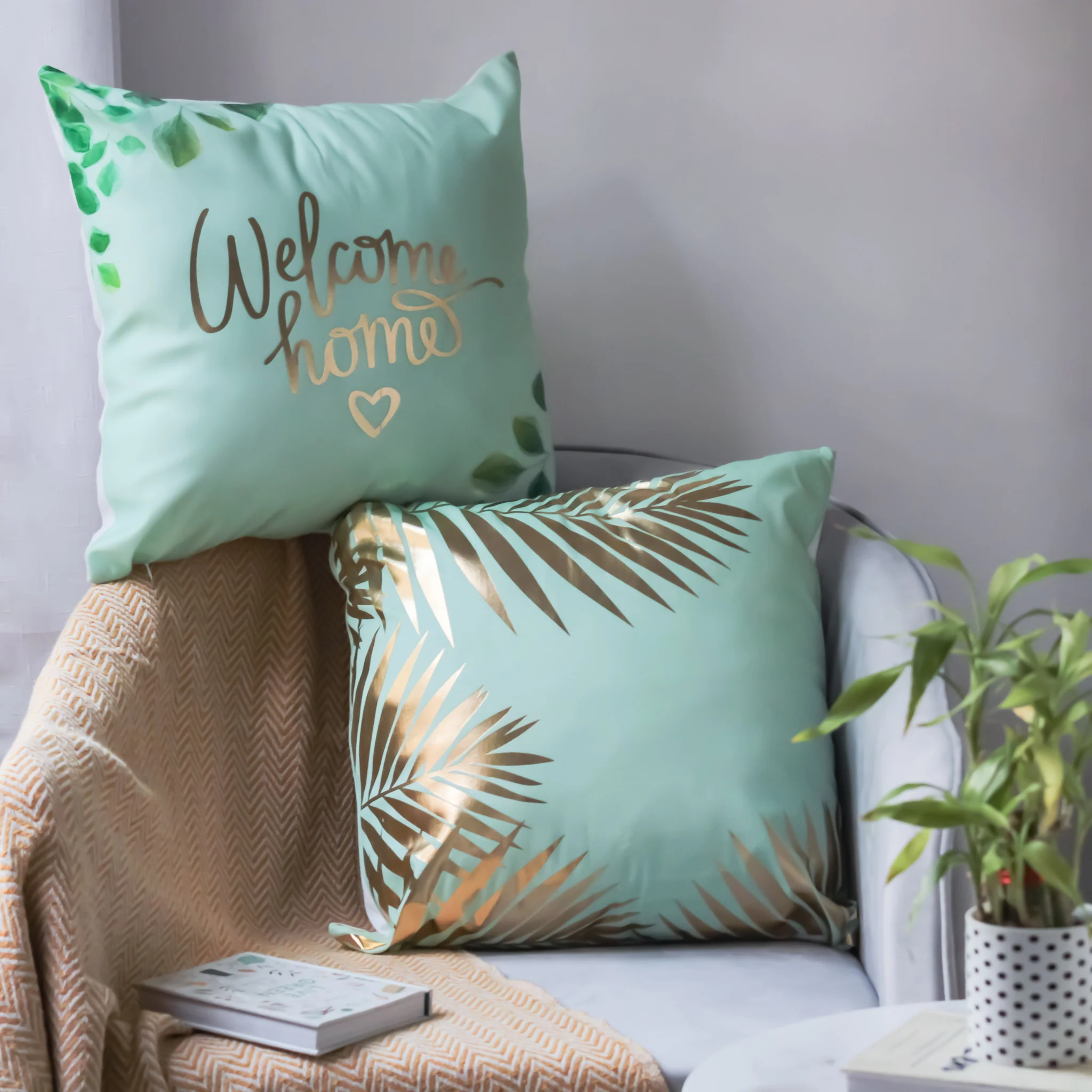 Mint Green Cushion Cover Set of 2 - Image 3