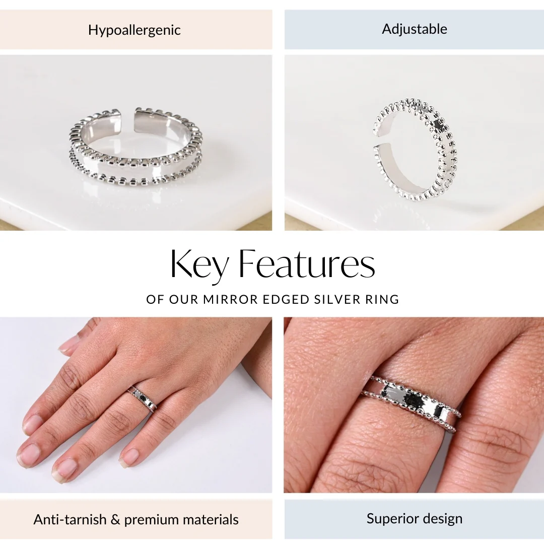 Mirror Edged Silver Ring - Image 4