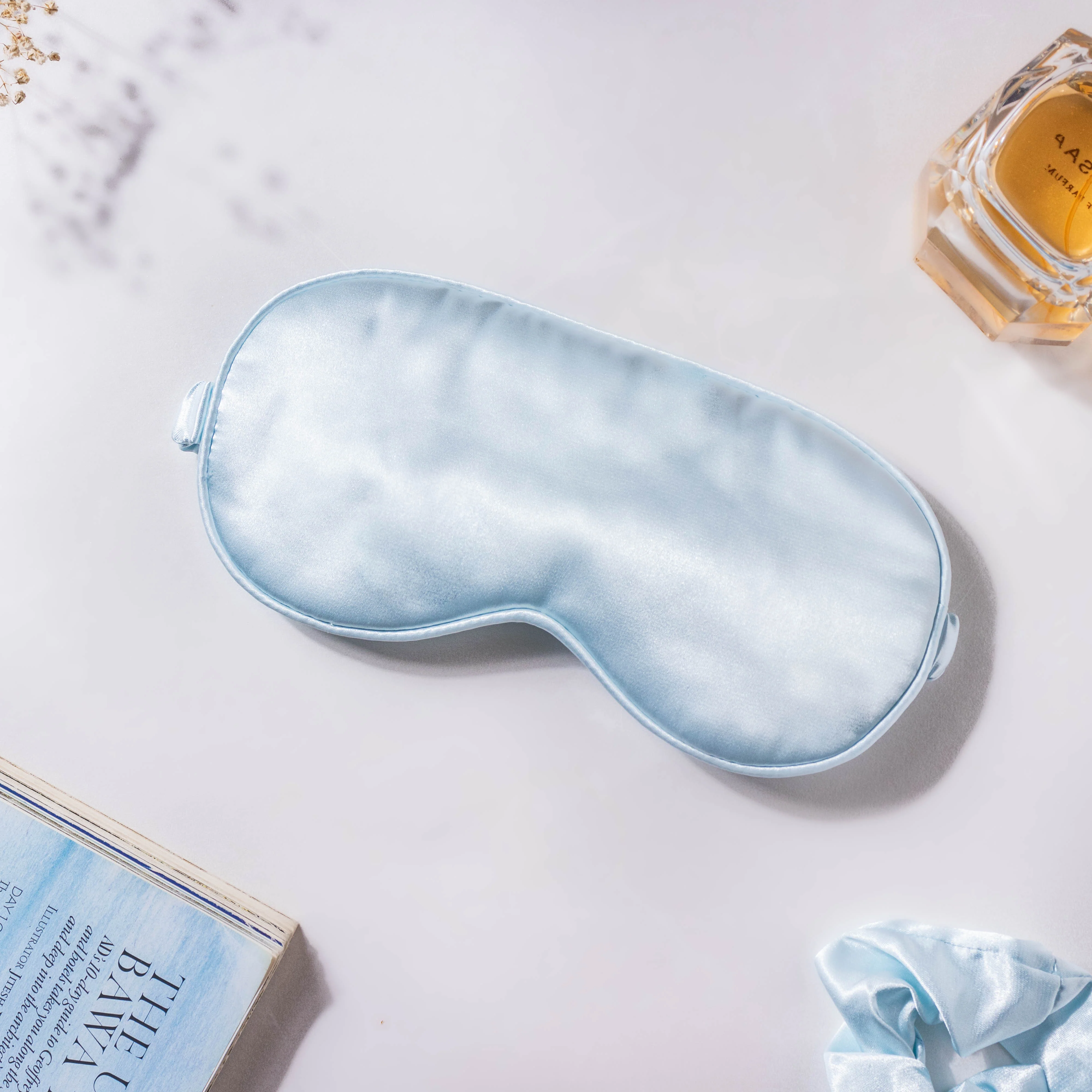 Mist Blue Satin Sleep Care Set of 4 - Image 3