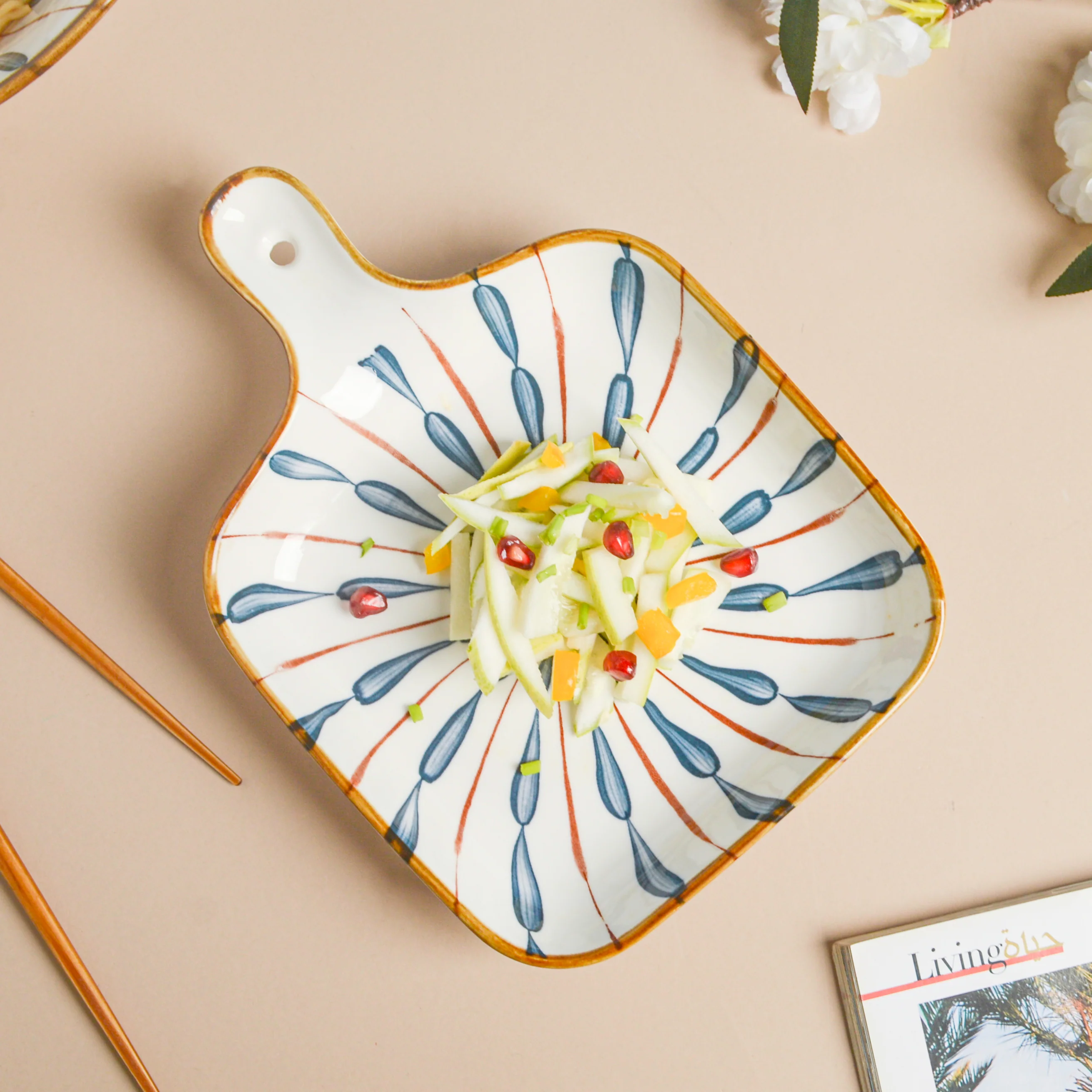 Mizo Teardrop Square Snack Plate With Handle - Image 2