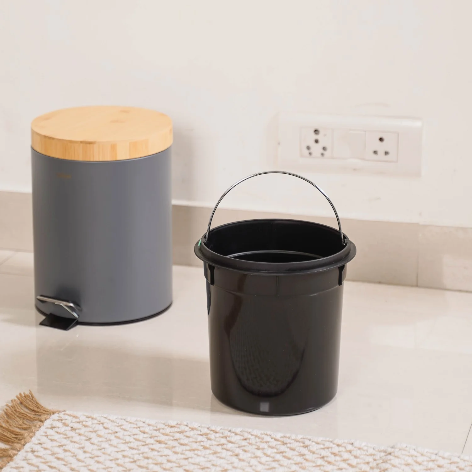 Modbin Trash Can With Detachable Bucket Grey 5000ml - Image 2