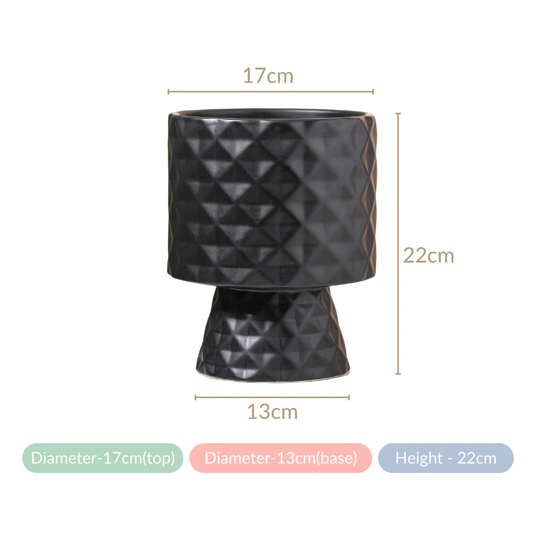 Modern Black Vase With Stand - Image 7