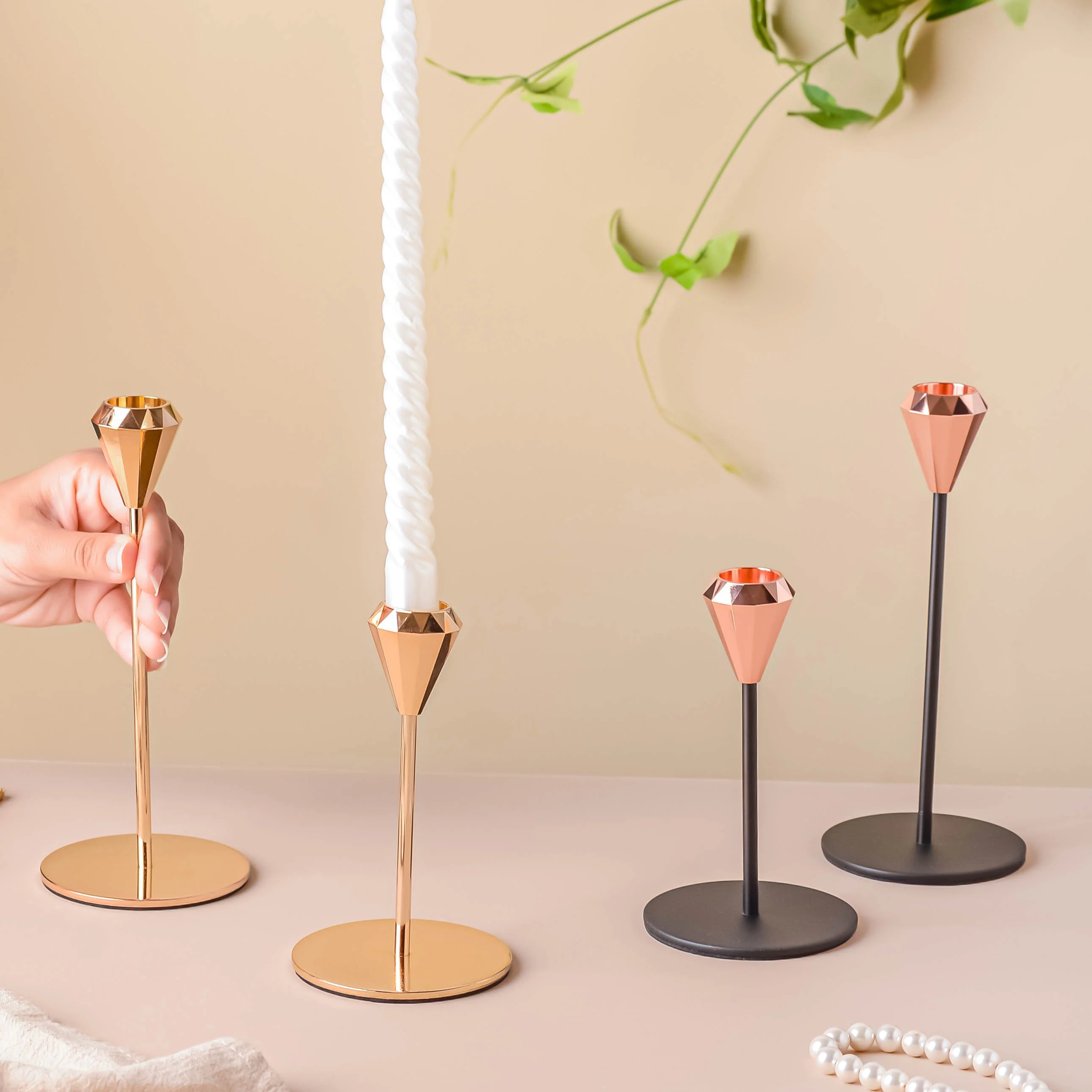 Modern Candle Holder Set of 2 - Image 3