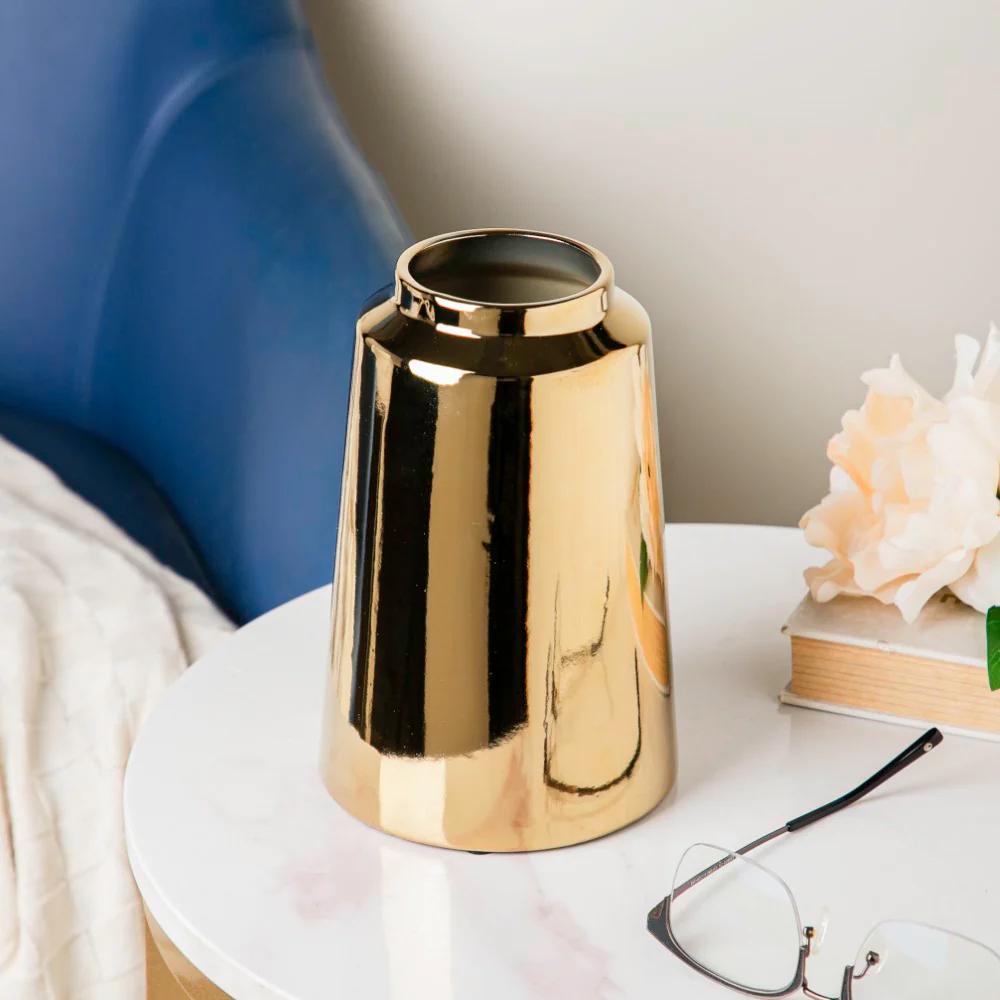 Modern Ceramic Vase Gold - Image 3