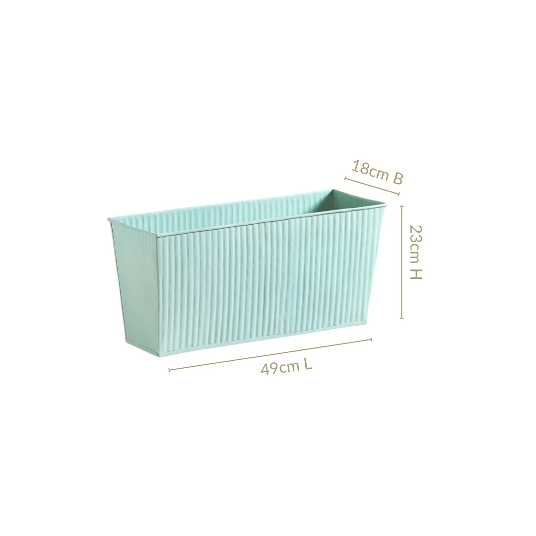 Modern Fluted Balcony Planter Mint - Image 3