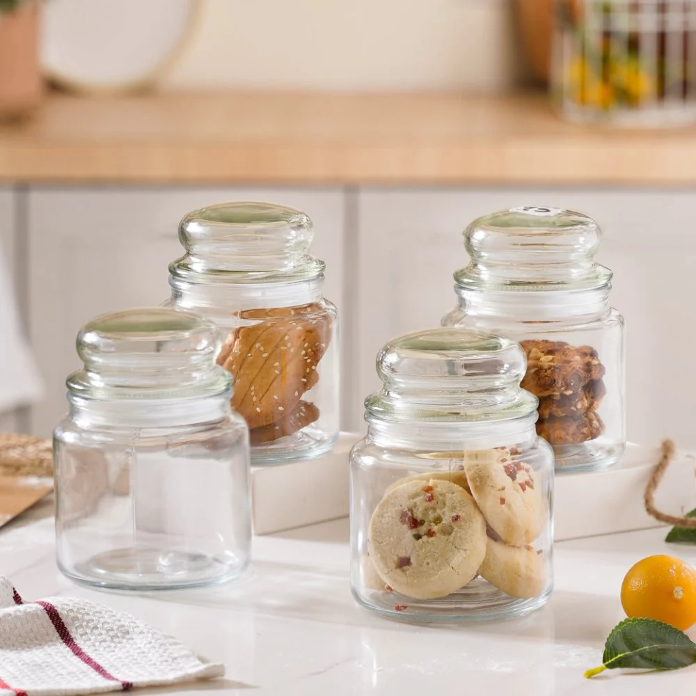 Modern Glass Jar Medium Set Of 4 550ml