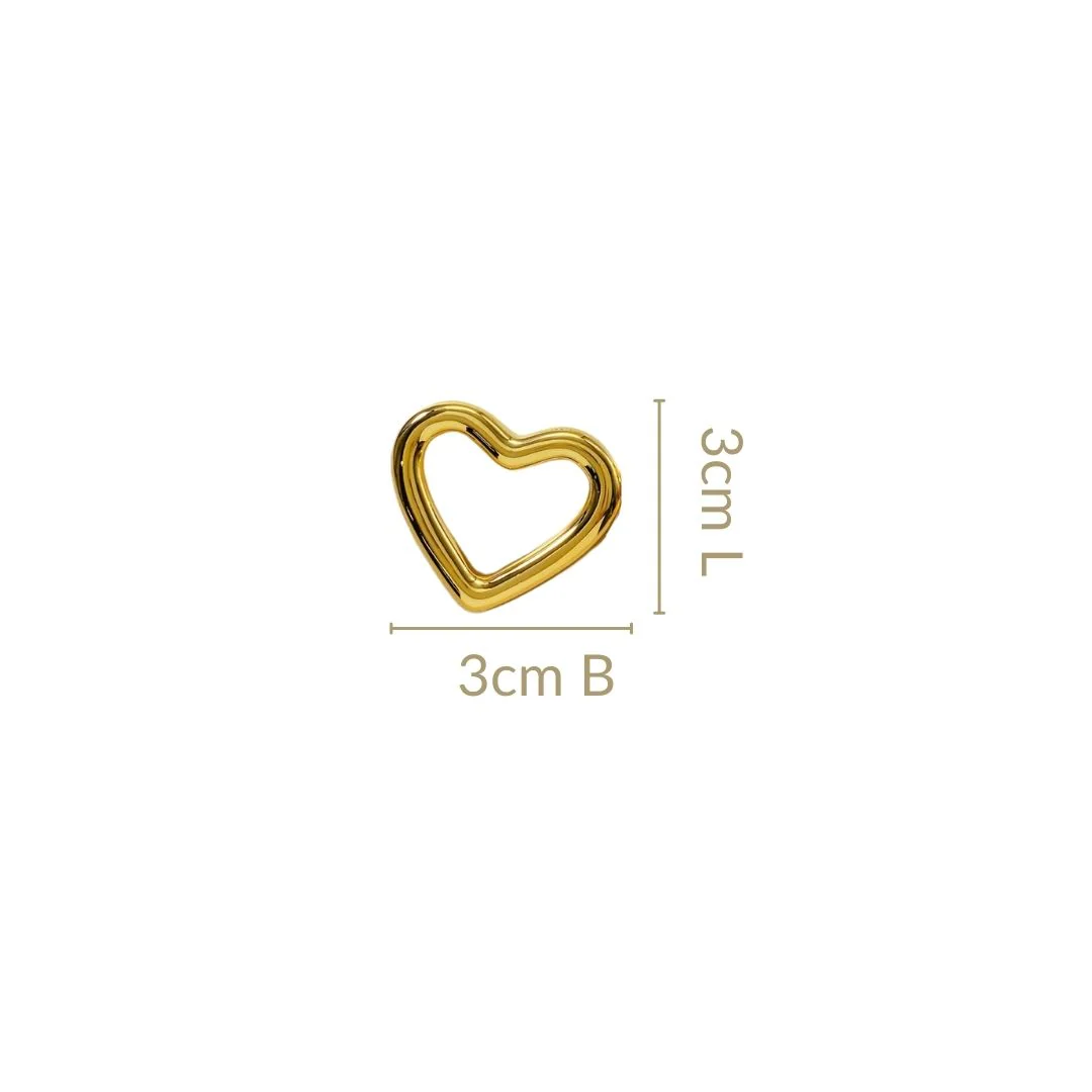 Modern Love Gold Heart Stud Earrings - Image 3