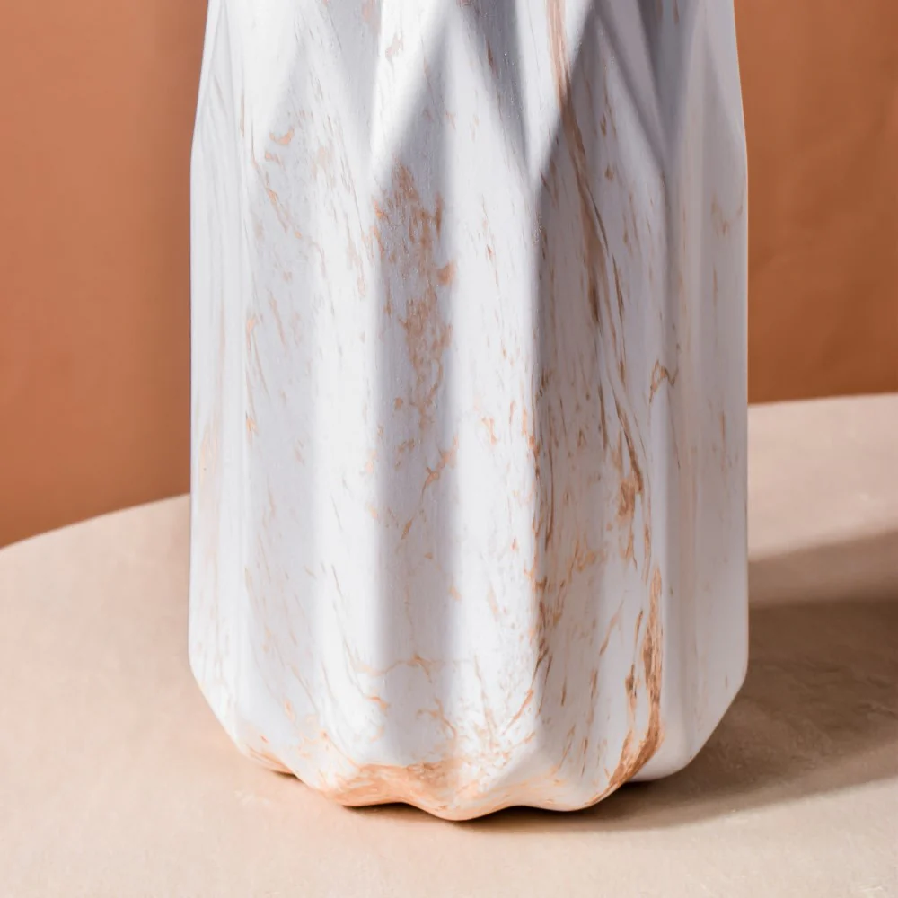 Modern Marble Pattern Ceramic Vase For Home White - Image 5