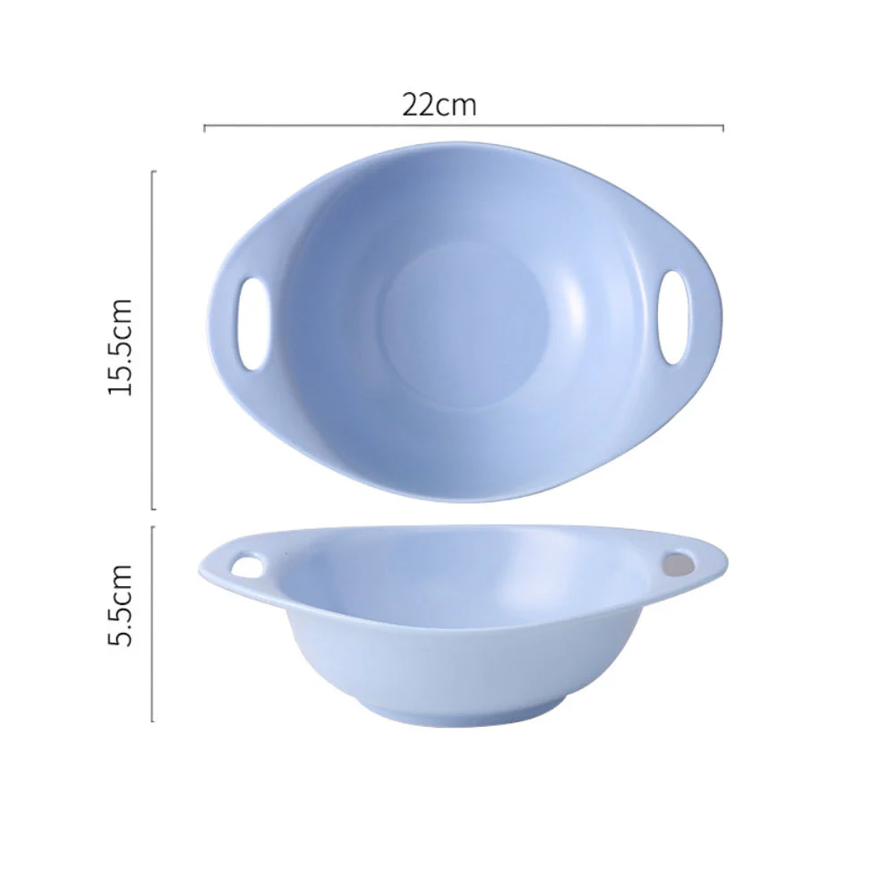 Modern Serving Bowl With Handle Blue Small - Image 8