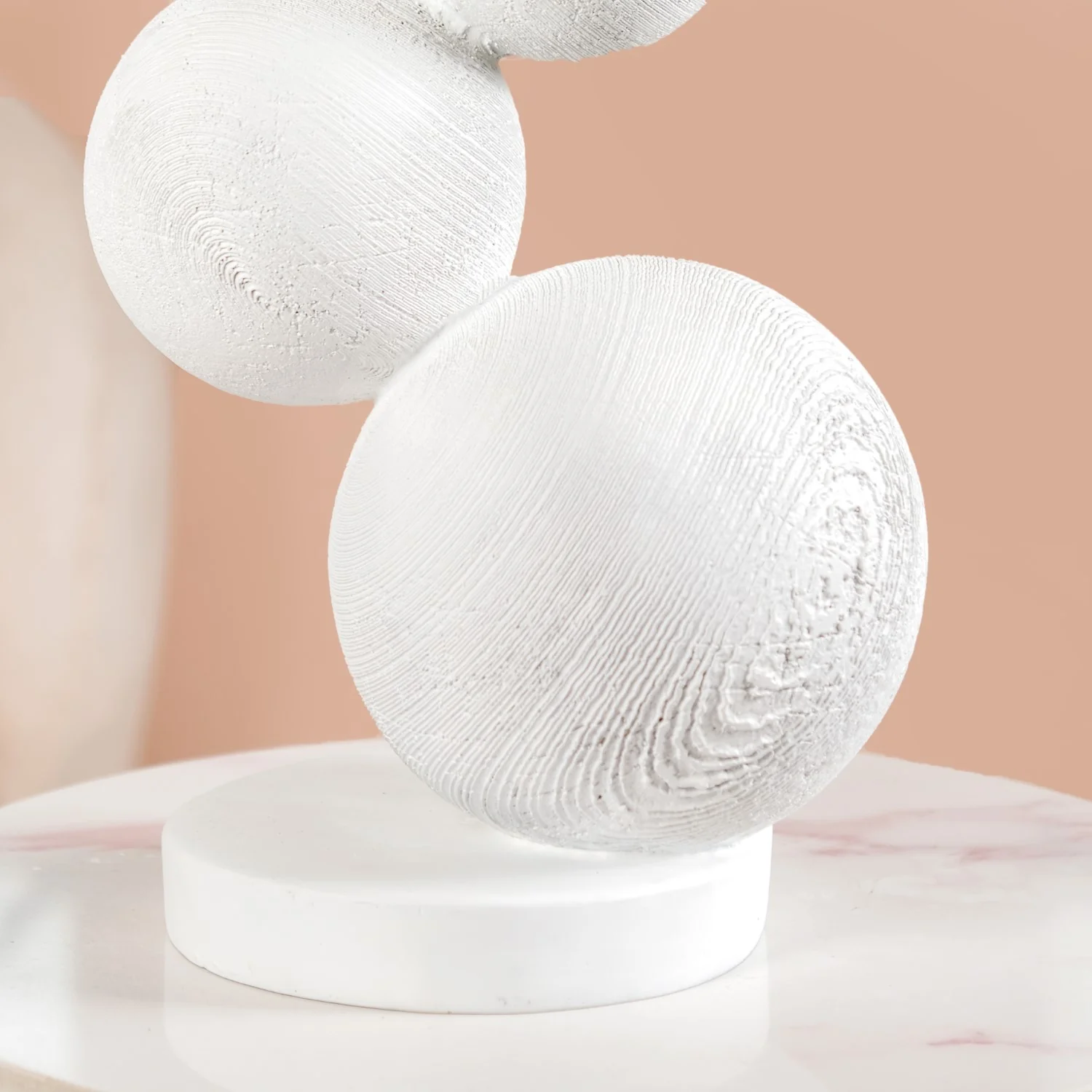 Modern Spheres Sculpture White And Gold - Image 8