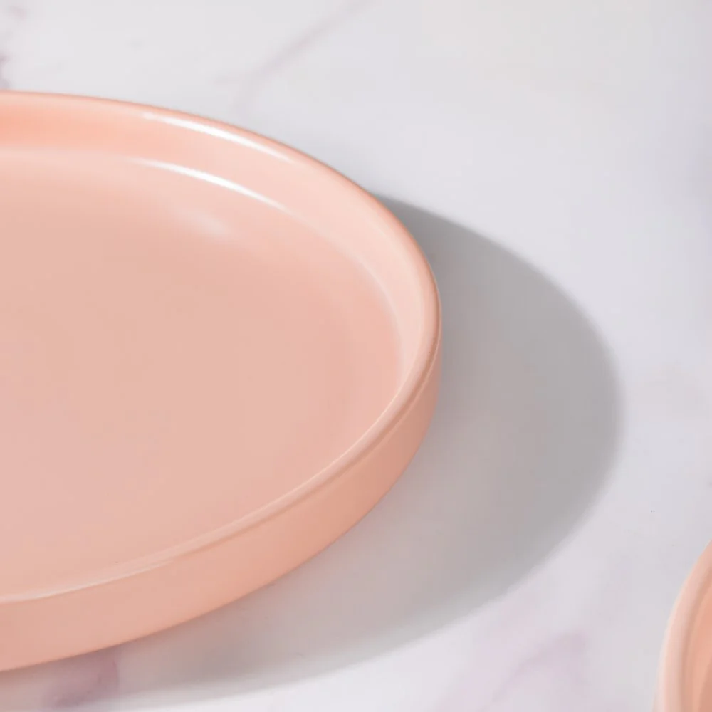 Modern Stoneware Snack Plate Pink - Image 6