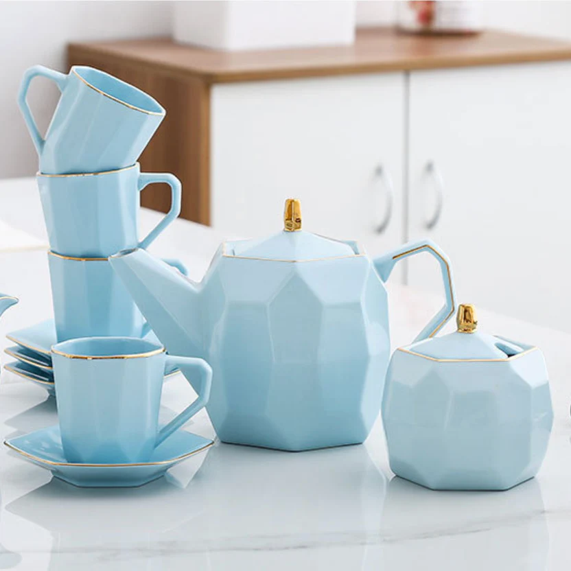 Modern Tea Set Blue - Image 2