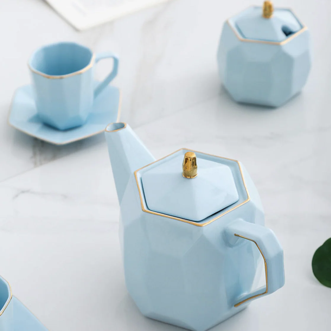 Modern Tea Set Blue - Image 5