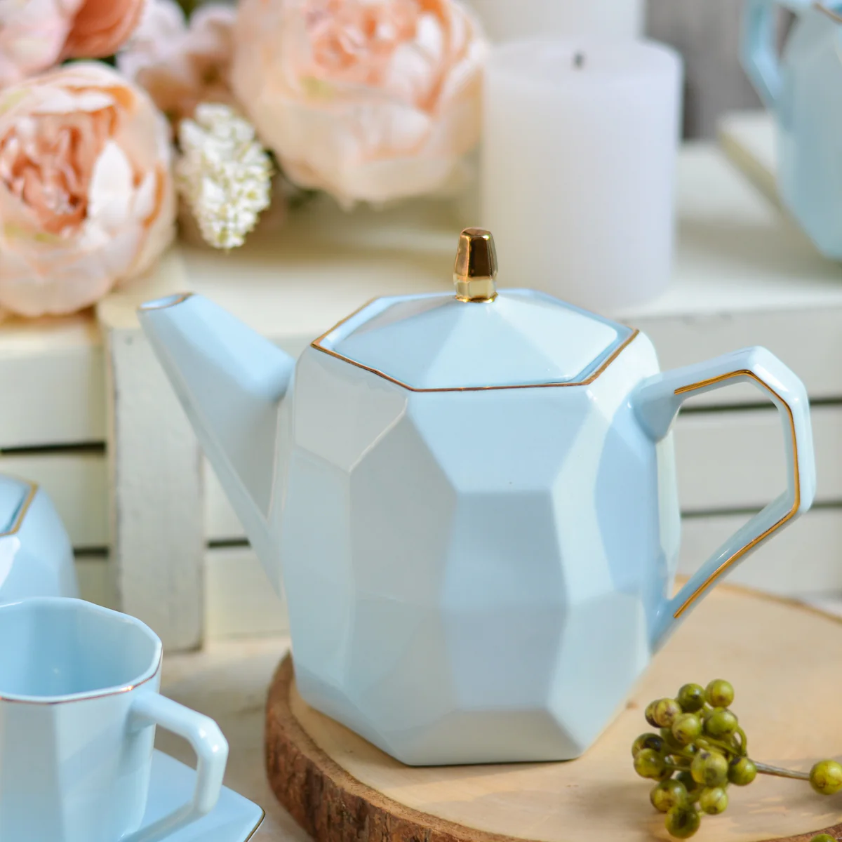 Modern Tea Set Blue - Image 7