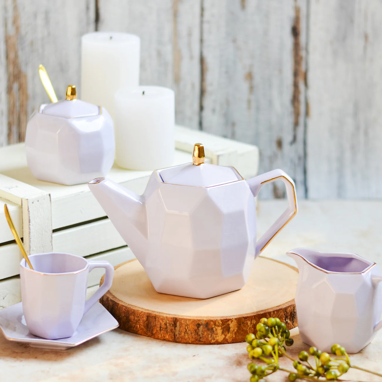 Modern Tea Set Purple - Image 6