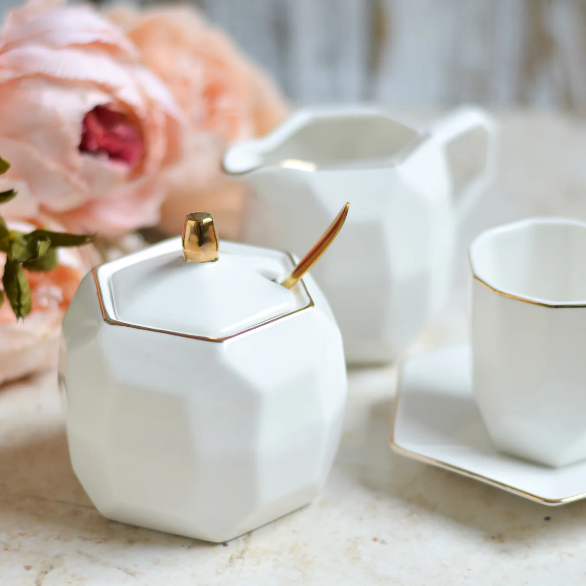 Modern Tea Set White - Image 5